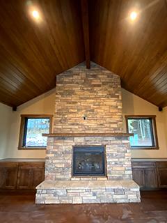 sample image of a residential stone fireplace