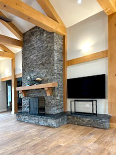 Sample phot of our work creating a stone fireplace